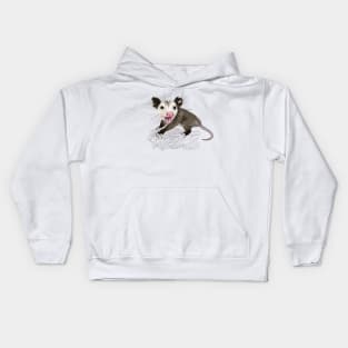 Baby Opossum-dark background Kids Hoodie